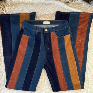 Denim Mix Flare Jeans